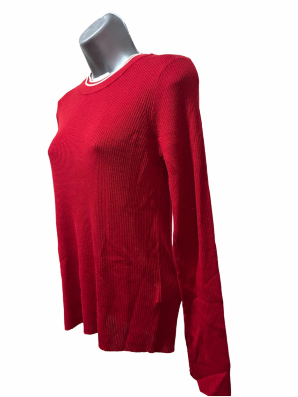 NWT Madewell Double Layered Crewneck in Merino-Silk Blend Size medium in red - Picture 5 of 10